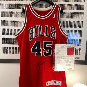 Champion - Chicago Bulls Michael Jordan Pro-Cut jersey (1995) #45 Signed JSA COA